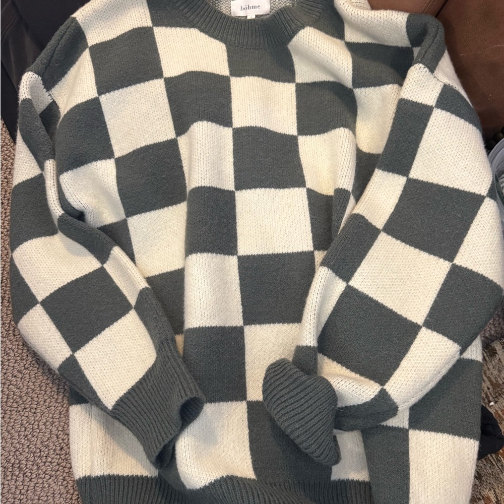 Bohme Checkered Sweater - Green and White